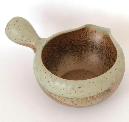 Miniatura 3 de KIMIKURA Cuenco matcha con boquilla y mango/Enfriador de agua Yuzamashi para té verde -Tokoname yaki Té Japonés