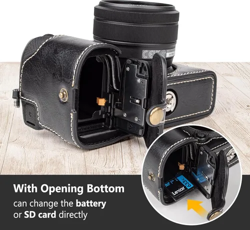 Miniatura 3 de MUZIRI KINOKOO Funda para cámara Fujifilm Fuji XS20/X-S20, estilo retro de piel sintética Fuji XS20 Funda protectora con agarre de mano y diseño