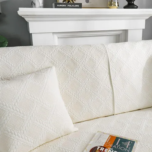 Miniatura 4 de vctops Fundas acolchadas de algodón con bordado de algodón para sofá modular, fundas reversibles para sofá modular, protector de muebles para sala