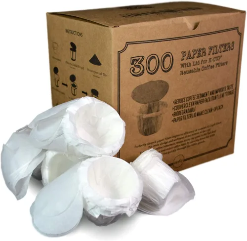 Miniatura 8 de canFly Filtro de papel sin blanquear con tapa compatible con filtros Keurig K-cup de una sola taza compatibles con Keurig, Ekobrew, EZ-Cup y otros