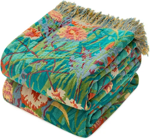 Miniatura 28 de Manta Decorativa Bohemia - Mantas Decorativas de Algodón 100% Suave y Transpirable, 50"x60" Colcha de Algodón Muselina Ligera de 4 Capas, Estampado