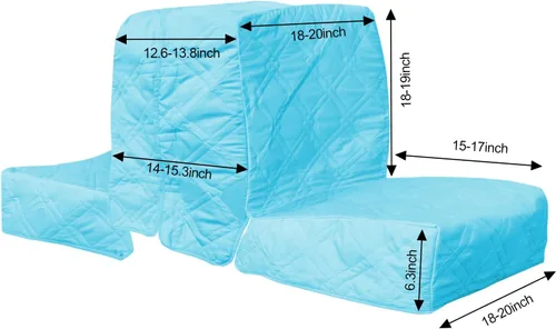Miniatura 2 de Blue Wave - Fundas de asiento trasero con espalda - Juego de 2 asientos grises de repuesto, microfibra suave, 100% impermeable