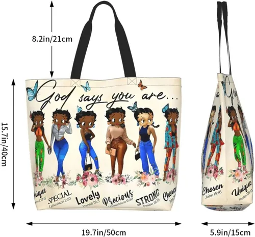 Miniatura 6 de Bolso de mano para mujer, bolso de mano afroamericano, bolso de hombro negro Queen para mujer, bolso de hombro casual, calidad premium