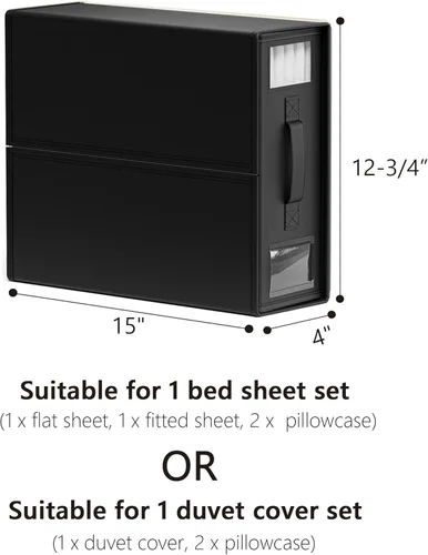 Miniatura 7 de SheetCube Organizadores de Sábanas para Cama y Almacenamiento Paquete de 6, Organizador de Armario de Ropa Blanca Plegable con Ventana y Etiqueta