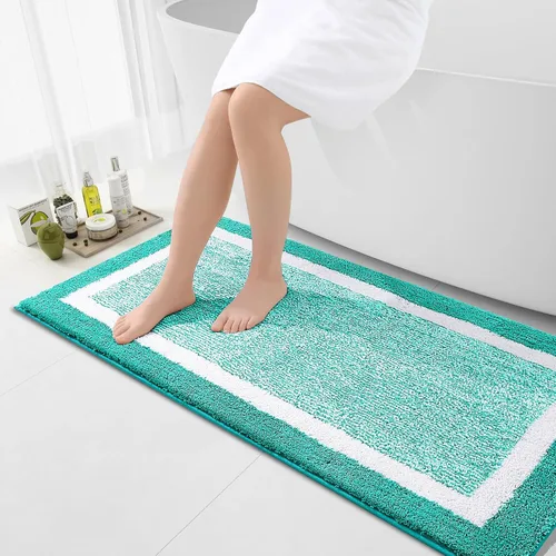 Miniatura 92 de OLANLY Alfombras de baño 24x16, tapete de baño de microfibra extra suave y absorbente, antideslizante, lavable a máquina, alfombra de baño esponjosa