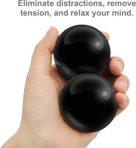 Miniatura 3 de Coolrunner Bolas de Baoding negras de mármol para aliviar el estrés de la salud de la mano Bolas de masaje