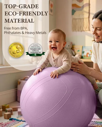Miniatura 4 de Trideer - Pelota de embarazo y parto de 1.7 mm extragruesa para yoga, maternidad, parto, ejercicio, fisioterapia, recuperación - Incluye guía