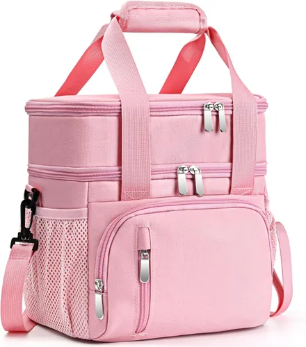 Miniatura 13 de Lonchera para Hombres, Bolsa de Almuerzo con Doble Aislamiento Reutilizable a Prueba de Fugas Bolsa Refrigeradora Portátil Bolsa de Comida para Negro