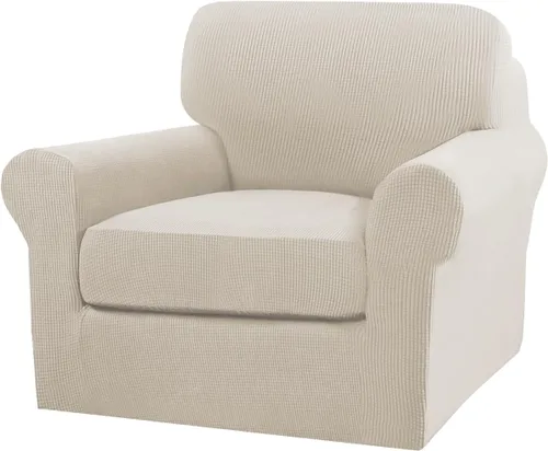 Miniatura 114 de Turquoize 2 fundas para sillas de sala de estar, funda de sofá con fundas de cojín individuales, funda de muebles para sillas (silla, beige biscotti)