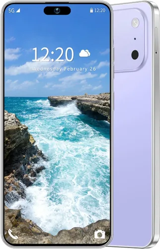 Teléfono celular desbloqueado PMAX de 12 GB+512 GB, pantalla HD de 6.99 pulgadas, teléfonos Android 15 5G, batería 7000 mAh desbloqueado el Púrpura