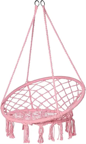 Columpios Hamaca Silla Flecos Borlas Exquisita Silla Colgante Redonda de Ensueño Silla colgante Cuerda de algodón Macramé Sillas