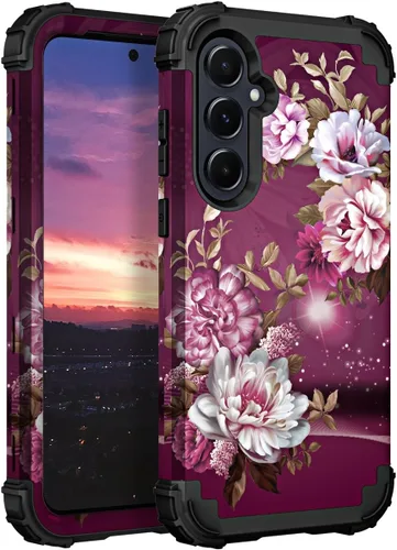 Miniatura 128 de Hocase Funda para Galaxy A37 5G, protección resistente a prueba de golpes, parachoques de goma de silicona suave+funda protectora híbrida