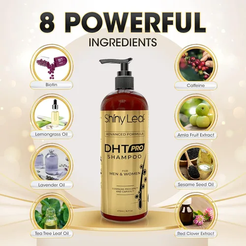 Miniatura 3 de DHT Pro Shampoo Fórmula avanzada con Procapil y Capixyl, bloqueadores de DHT y extractos naturales, champú antiadelgazamiento para hombres