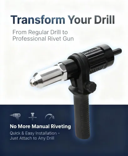 Miniatura 2 de Kit adaptador de pistola de remache eléctrica profesional, adaptador de pistola de remache eléctrica de grado profesional con mango extraíble, 4