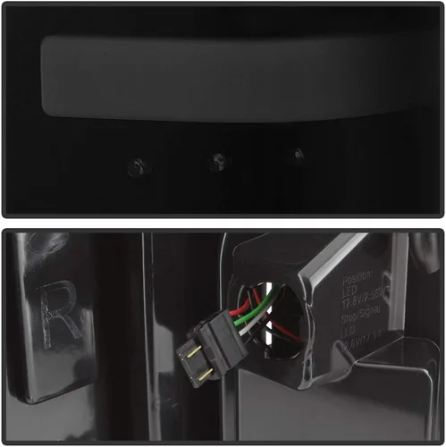 Miniatura 4 de ACANII - Para Black Smoke 2017-2019 Ford F250 F350 Full LED Light Tube Tail LIghts Lámparas de freno