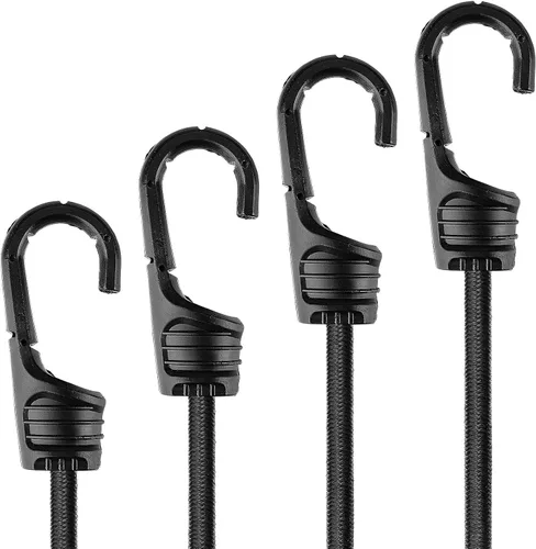 Miniatura 17 de ZHOUBIN Cuerdas elásticas negras de 24 pulgadas con ganchos resistentes, 1 unidad