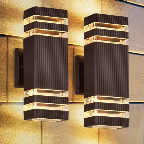 Miniatura 9 de DASTOR Lámpara de Pared Moderna para Exteriores, Luminaria Negra para Exteriores Montaje en Pared, Cuerpo de Aluminio Luces Exteriores para Casa