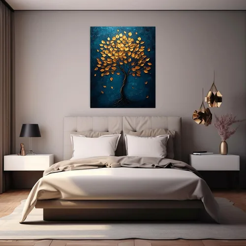 Miniatura 2 de VOCBAN Tree of Life Wall Art The Picture Artwork Canvas Prints Tree Pictures Poster Retro Artwork for Bedroom Living Room Home Decoration(blue blue