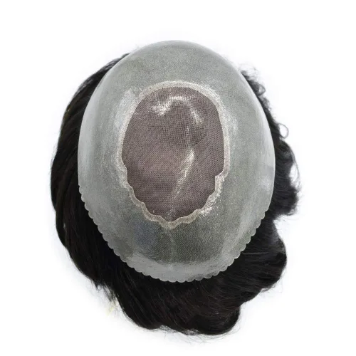 Miniatura 5 de Real Hair Toupee For Men Hair Piece Replacement System Fine Mono Mens Toupee Hair Pieces For Men Protesis Capilar Para Hombre