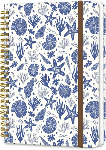 Miniatura 9 de Cuaderno de espiral A5, lindo cuaderno para mujeres y hombres, cuaderno de tapa dura con rayas universitarias para trabajo y toma de notas, 60