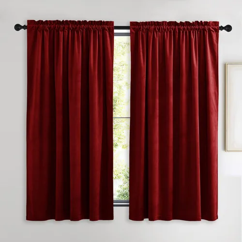 Miniatura 145 de NICETOWN Cortinas opacas de terciopelo extralargas negras de 120 pulgadas de largo para telón de fondo, cortinas de terciopelo con aislamiento Serie