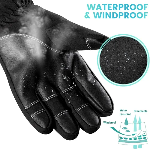 Miniatura 3 de Trifabricy -Guantes de esquí de invierno de 10 para hombres y mujeres, guantes térmicos de nieve impermeables multicapa para clima frío, guantes