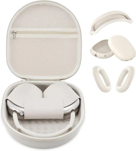 Miniatura 11 de Funda para auriculares Apple Airpods Max, estuche duro portátil de viaje para auriculares, bolsa con malla y cremallera para cargador y accesorios