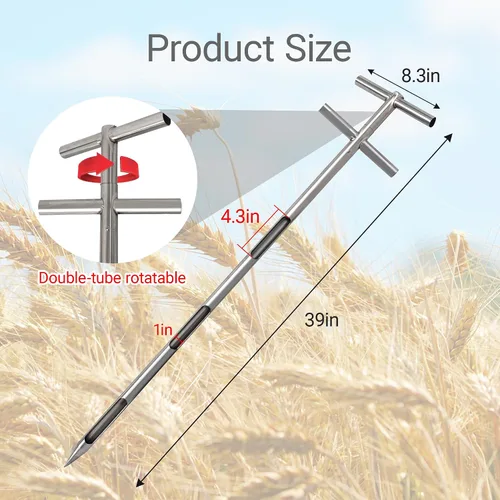 Miniatura 5 de Sonda de muestreo de grano de polvo, sonda de grano para polvos y semillas, muestreador de acero inoxidable, muestra de ladrón de granos, sonda