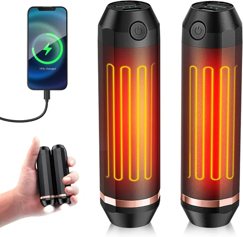 Calentadores de manos AI 3 en 1 recargables de 10000 mAh, cargador de batería dual y linterna, calentador de bolsillo portátil de calefacción de