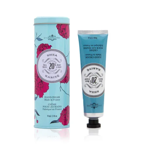 Miniatura 6 de La Chatelaine Crema de manos de manteca de karité, fabricada en Francia, ingredientes naturales y orgánicos, 70ml / 2.3 oz, lata de regalo, dulce