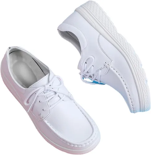 Zapatos de enfermería ligeros y antideslizantes para mujer, cómodos zapatos de trabajo con cordones, zapatos de trabajo de enfermería, cuidado de la
