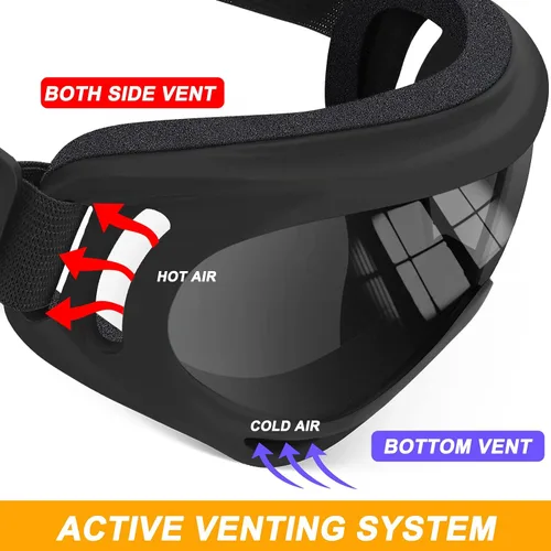 Miniatura 4 de OXG 2 pares de gafas de motocicleta aptas para casco, gafas de esquí ATV anti-UV, a prueba de polvo, resistentes al viento, gafas de motocross