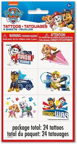 Miniatura 3 de Tatuajes de Paw Patrol (paquete de 24) – Tatuajes temporales vibrantes y divertidos, perfectos para cumpleaños de niños y fiestas temáticas