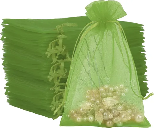 Miniatura 19 de Bolsas de organza, bolsas de organza de 4 x 6, bolsas blancas para recuerdos de boda, 50 bolsas de malla con cordón, bolsas de regalo de joyería