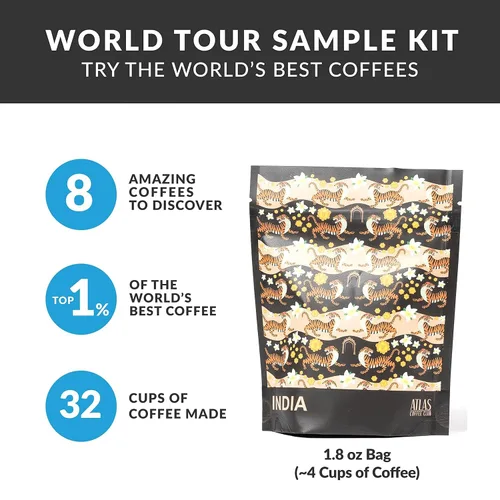 Miniatura 7 de Atlas Coffee Club World of Coffee Discovery Set - Muestra de regalo de café gourmet, paquete de 8 cajas variadas de los mejores cafés de origen