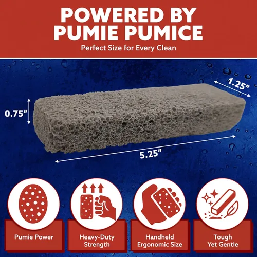 Miniatura 3 de PUMIE Palo de piedra pómez (1 unidad) – Piedra de limpieza de piedra pómez extra fuerte, resistente para baño, cocina, parrilla, palo de limpieza