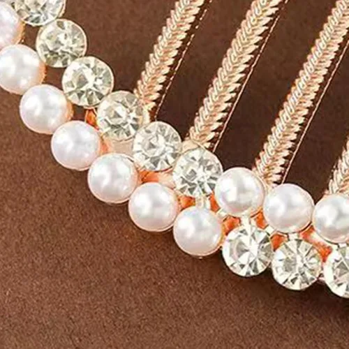 Miniatura 6 de 2 peines laterales de pelo perlado para mujeres y niñas, clips para el cabello de novia con diamantes de imitación, accesorios para el cabello