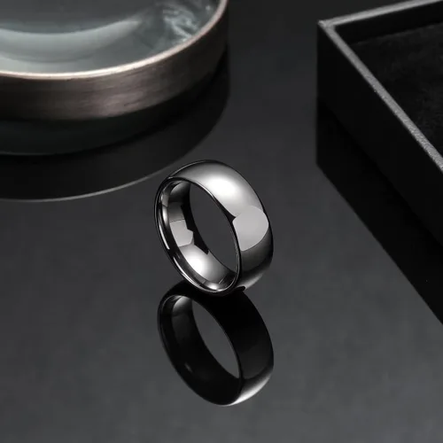 Miniatura 70 de King Will Alianza de boda de carburo de tungsteno para hombres y mujeres, anillos de promesa para parejas abovedados de alto pulido