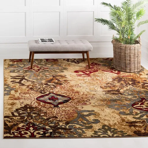 Miniatura 10 de Unique Loom Barista Collection - Alfombra de área - Congencis (2' 2" x 3' 1" Rectángulo, Beige/Azul)