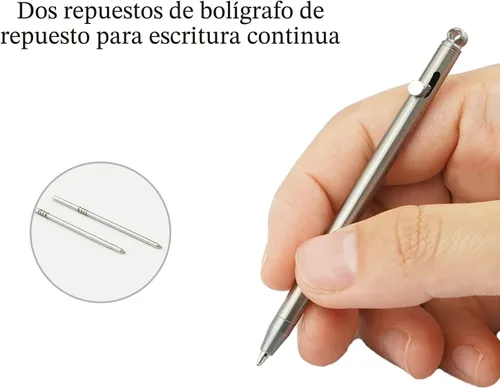 Miniatura 4 de Mini bolígrafo, bolígrafo EDC de titanio no tóxico con llavero, bolígrafo pequeño compacto y elegante