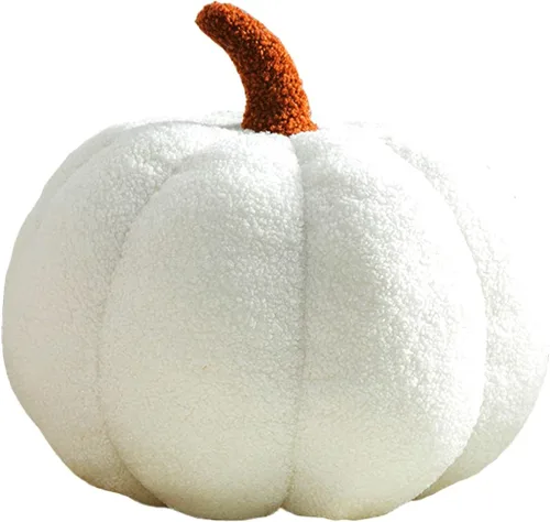 Miniatura 8 de Cojín de felpa con diseño de calabaza simulada 3D para sofá (11 pulgadas, marrón), 1 unidad (paquete de 1)