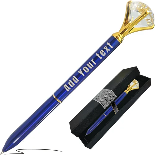 Miniatura 16 de 1 a 500 bolígrafos de diamante personalizados con cristal, bolígrafo de lujo a granel personalizado con texto de nombre grabado, regalo Dia