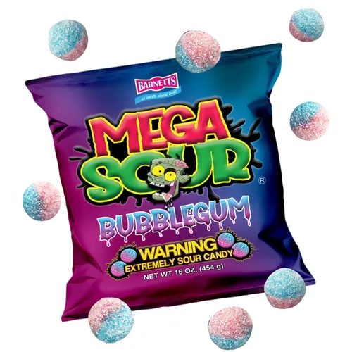 Miniatura 30 de Barnetts - Mega Sour Candy Apple 3.67 oz - Bolsas dulces de moda - Dulces tradicionalmente hechos a mano - Revestimiento agrio dura 20 segundos