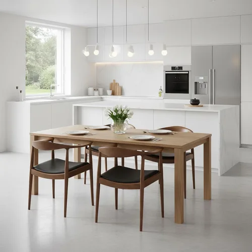 Miniatura 7 de Kennedy - Sillón de comedor moderno de mediados de siglo, silla Kennedy tapizada de poliuretano, sillón de madera de fresno para sala de estar, Nogal