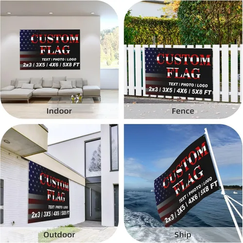 Miniatura 8 de Bandera personalizada de 2 x 3 pies, doble cara, 3 capas, banderas personalizadas para exteriores, diseña tu propio logotipo, imagen, foto, texto