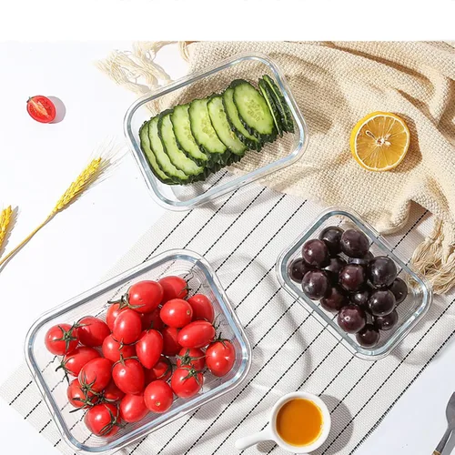 Miniatura 8 de Paquete de 4 recipientes de vidrio de 13 onzas / 0.37 L con tapas, recipientes de almacenamiento de vidrio con tapas, sin BPA, organizadores