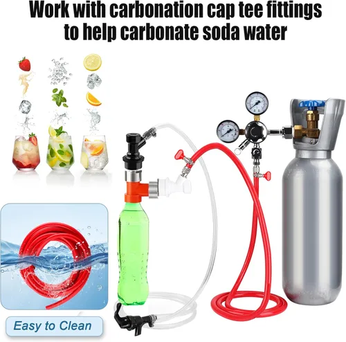 Miniatura 7 de MRbrew Kit de montaje de barril de bloqueo de bola de CO2 de 5 pies, línea de preparación de PVC de 5/16 pulgadas con desconexión rápida