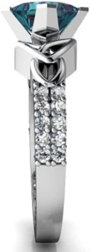 Miniatura 4 de Awmnjtmgpw - Anillo de compromiso de boda para mujer, plata de ley 925, corte celta, topacio arcoíris, circonita cúbica, topacio azul, talla 6-10
