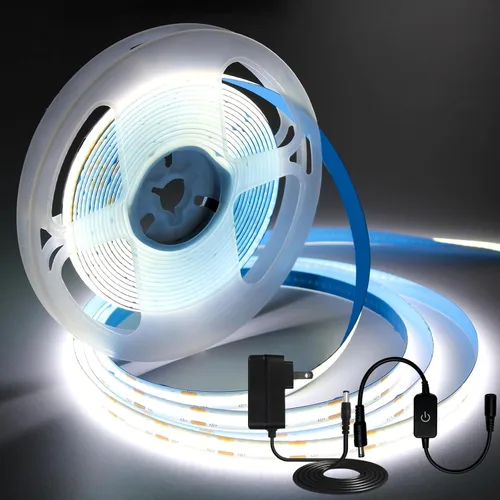 Miniatura 13 de iNextStation Tira de luz LED COB azul de 6.6 pies, tira LED COB de 5 V USB 640 LED con atenuador, CRI 93+, luces LED COB flexibles