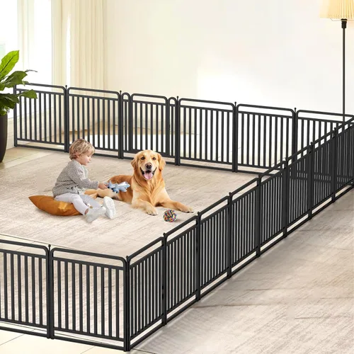 Miniatura 5 de Corralito para perros versión gruesa, vallas de 32 pulgadas para el patio, corral portátil para perros grandes, medianos y pequeños, parque